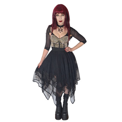 Banned Apparel Xenia Top Silver bold edgy alternative fashion crop top
