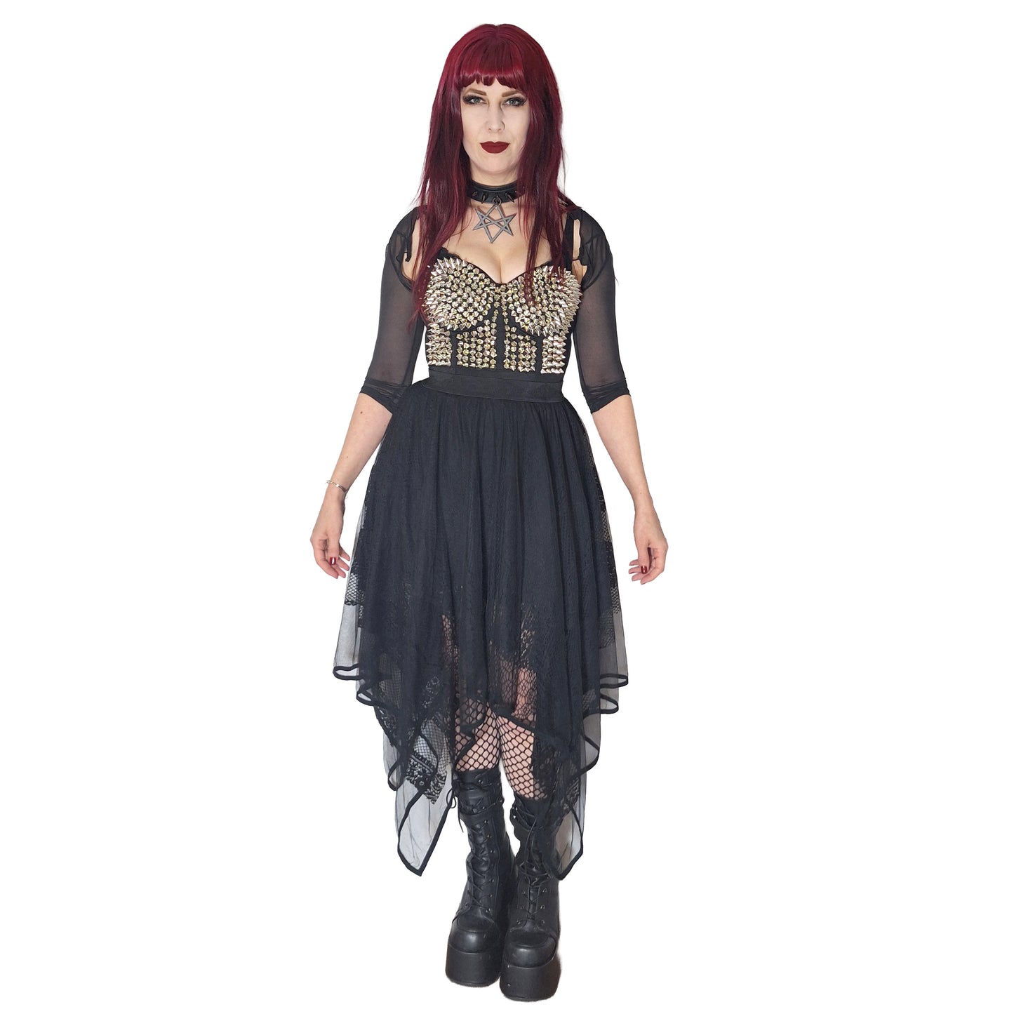 Xenia Silver bustier top punk-inspired statement by Banned Apparel