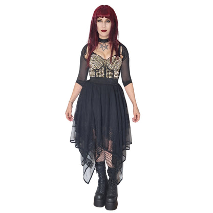 Xenia Silver bustier top punk-inspired statement by Banned Apparel