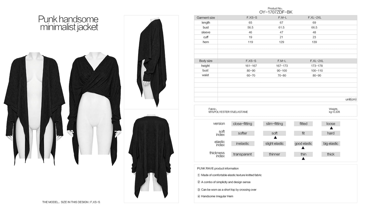 Punk Rave Mavy Punk Minilamist Jacket - Knitted Cardigan