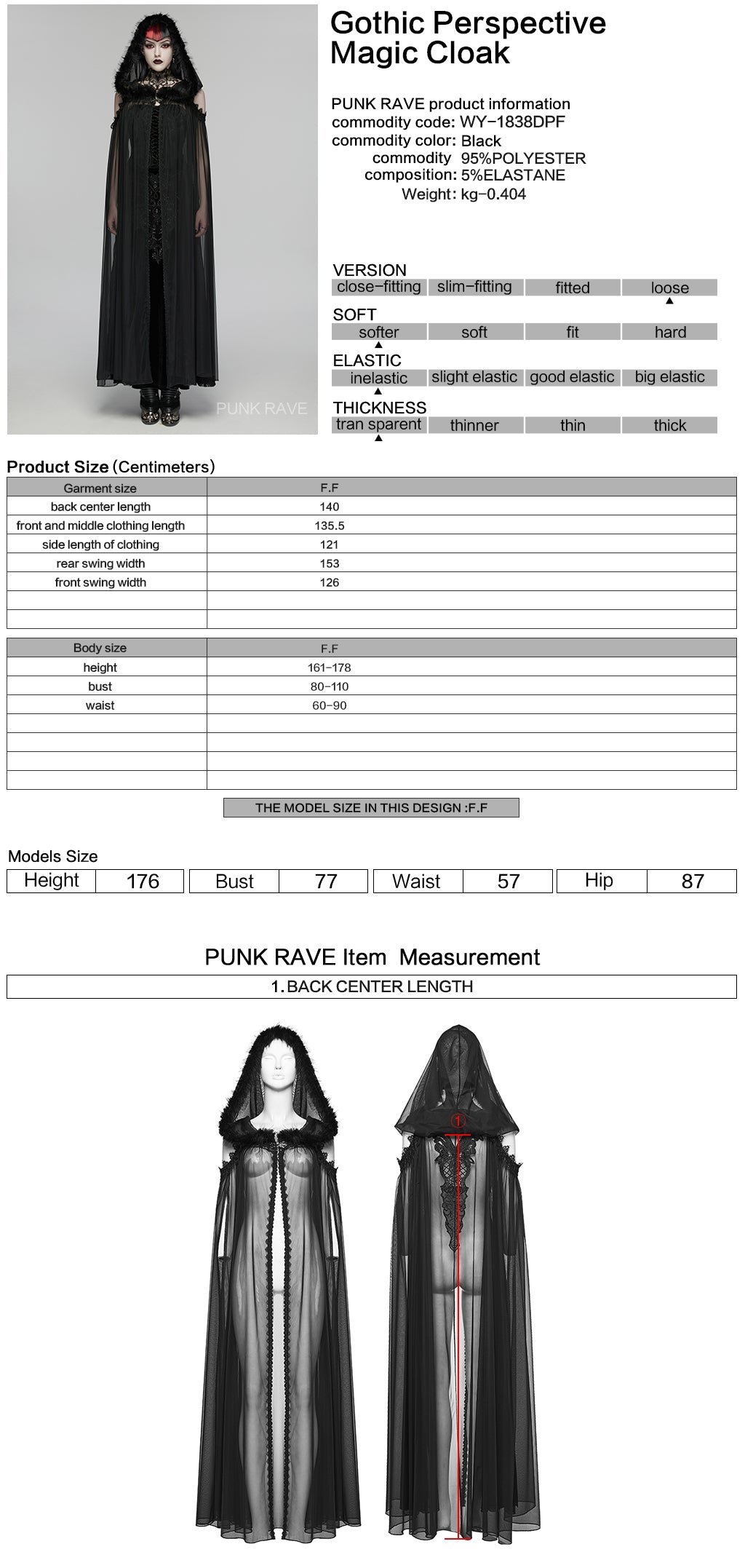 Punk Rave Morrigan Magic Cloak