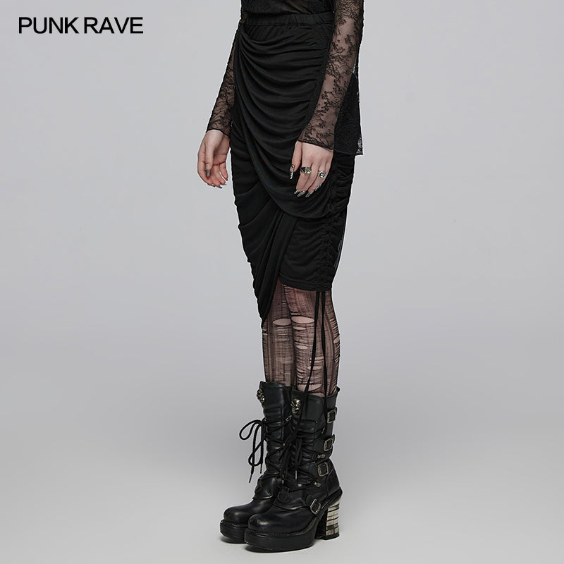 Punk Rave Zephyrine Draped Adjustable Skirt - Kate's Clothing