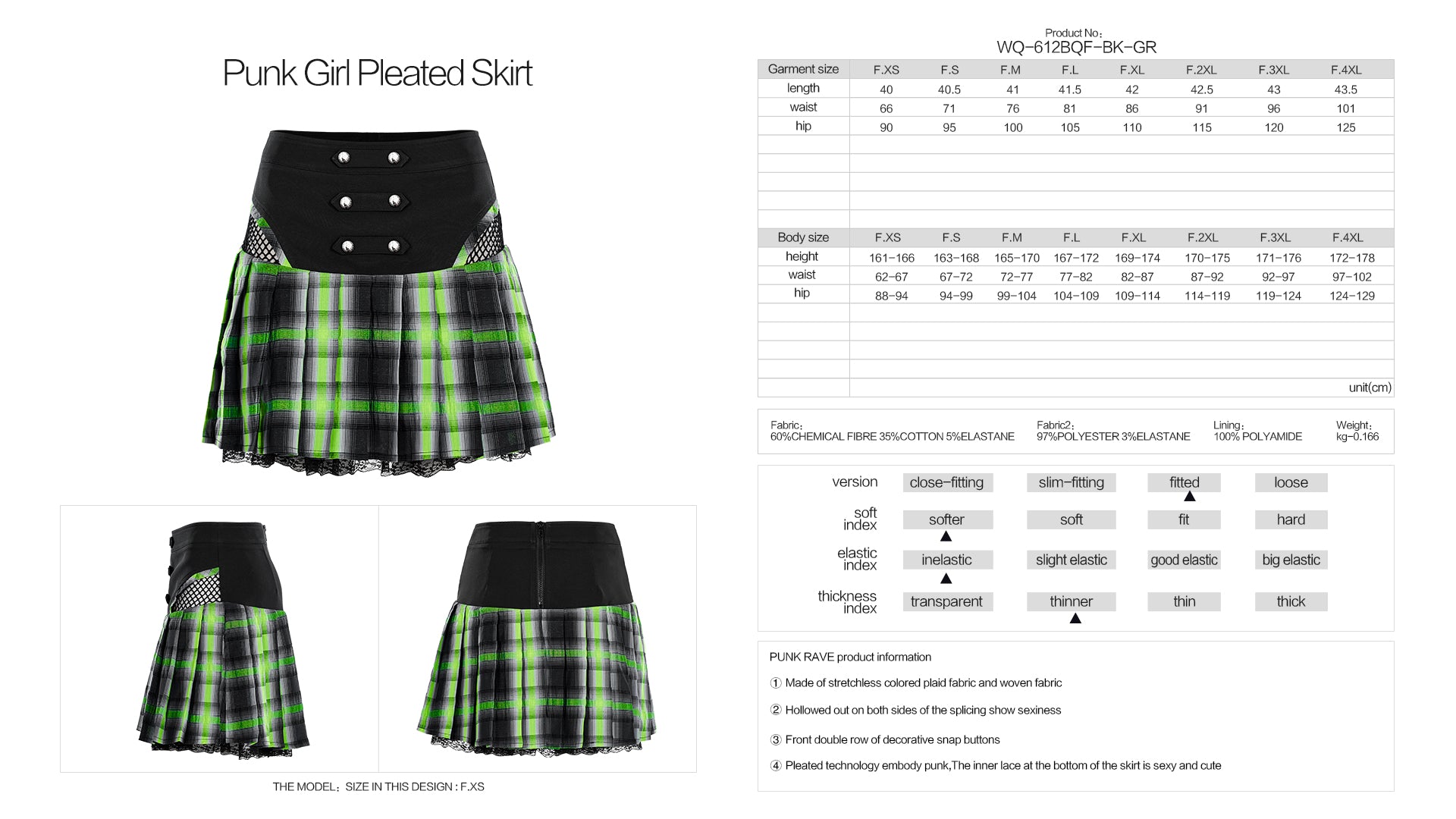 Punk Rave Zidrae Skirt - Kate's Clothing