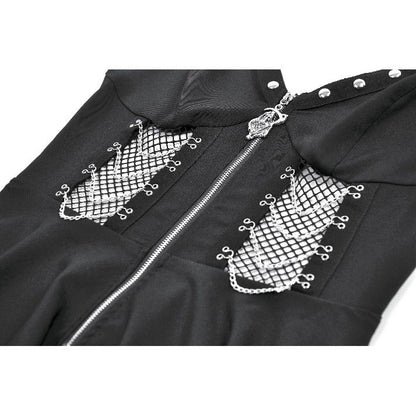 Dark in Love Punk Sleeveless Dress with Chains