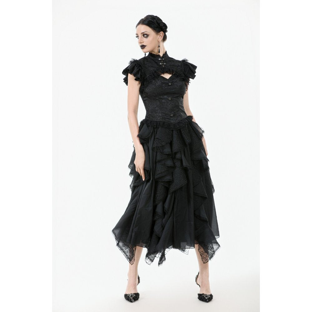 Dark in Love Seraphine Lace Off-Shoulder Goth Bodysuit