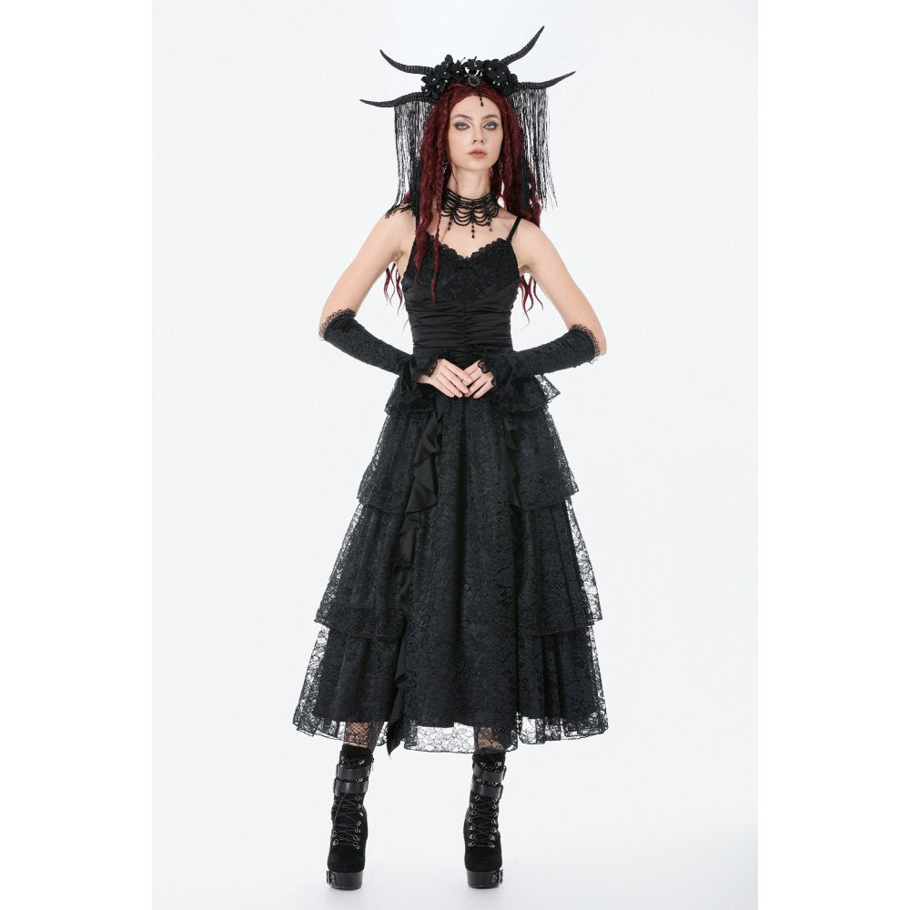 Dark in Love Gothic Satin Lace Dress