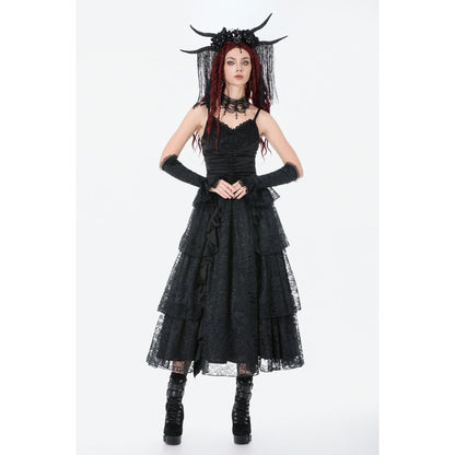 Dark in Love Gothic Satin Lace Dress