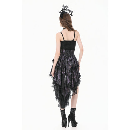 Dark in Love Butterfly-Wing Gradient Dovetail Skirt