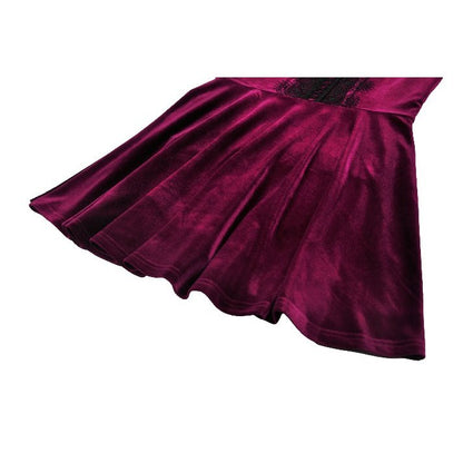 Dark in Love Velvet Lace Patchwork Dress