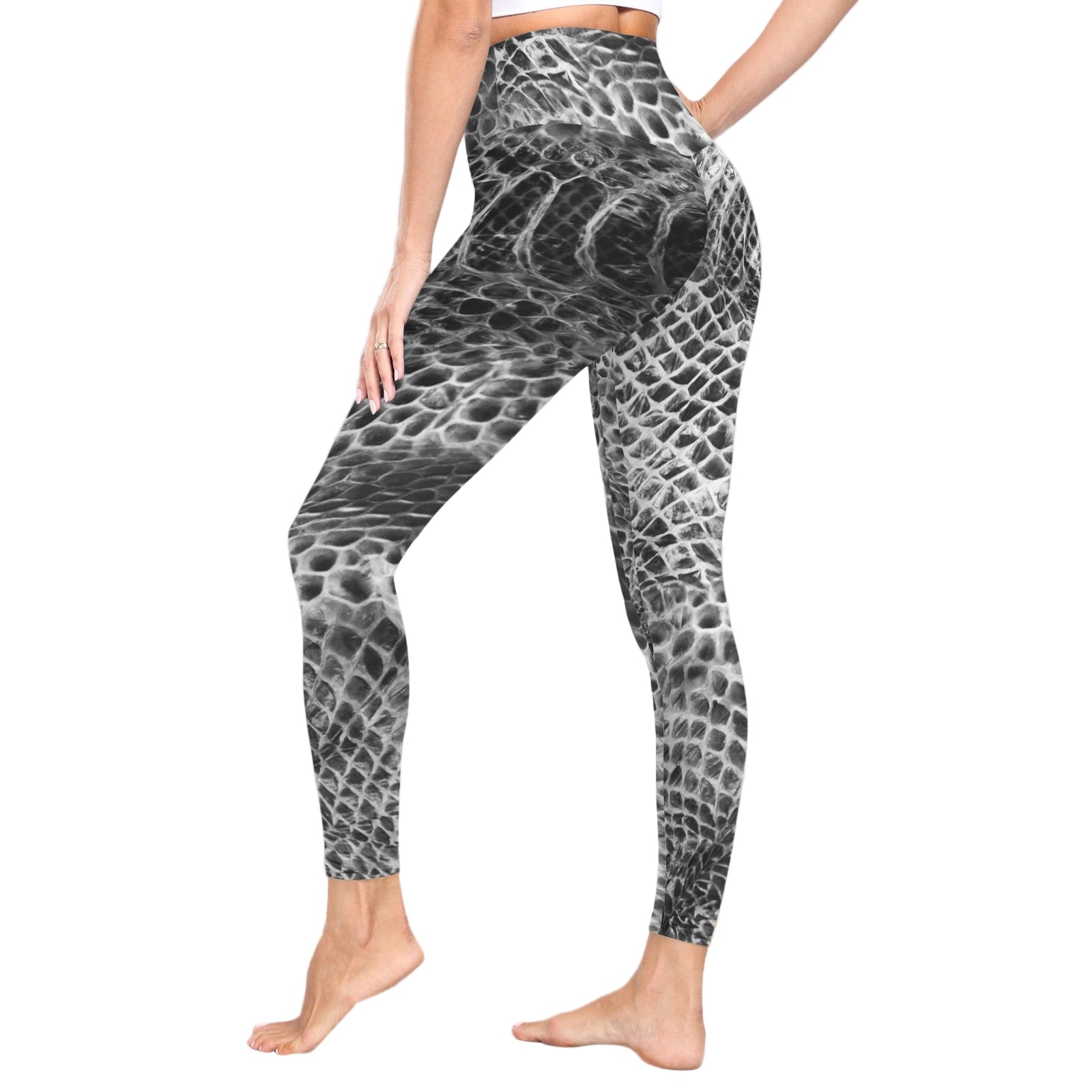 ANTIBrand Shedding Skin Snakeskin Effect High Waist Sportswear Leggings