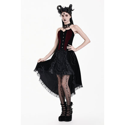 Dark in Love Crimson Vampiric Velvet Corset Top