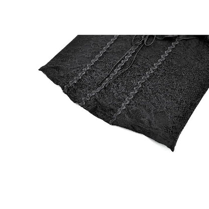 Dark in Love Nocturne Ruffled Lace Cold-Shoulder Top