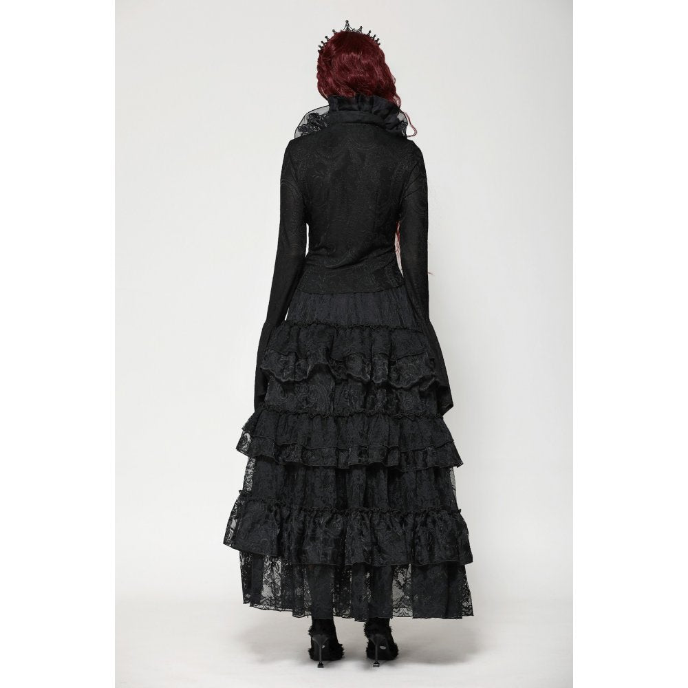 Dark in Love Elizabeth Gothic Queen Top with Pendant and Ruffled Collar
