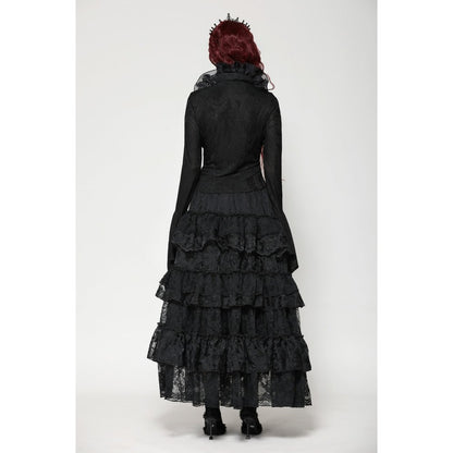 Dark in Love Elizabeth Gothic Queen Top with Pendant and Ruffled Collar