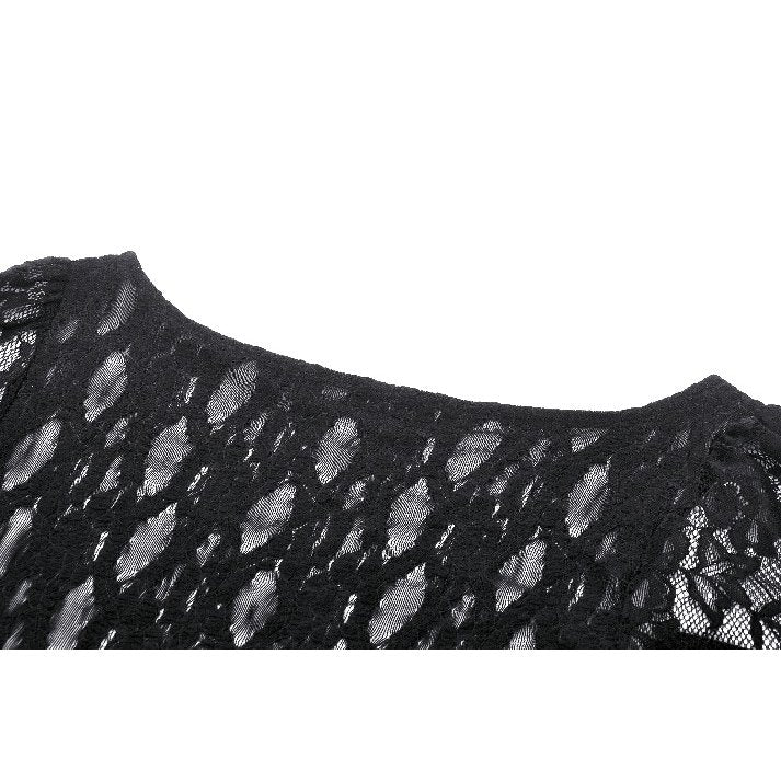 Dark in Love Tamsin Gothic Lace V-neck Top - Kate's Clothing