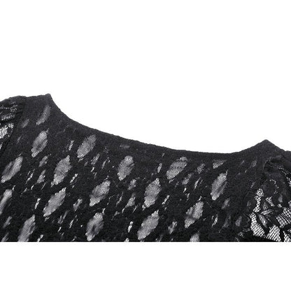 Dark in Love Tamsin Gothic Lace V-neck Top - Kate's Clothing