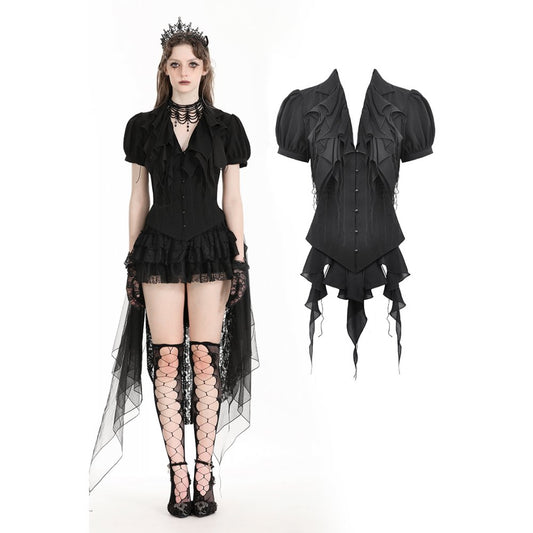 Dark in Love Vanetta Ruffled Puff Sleeve Shirt - Kate's Clothing
