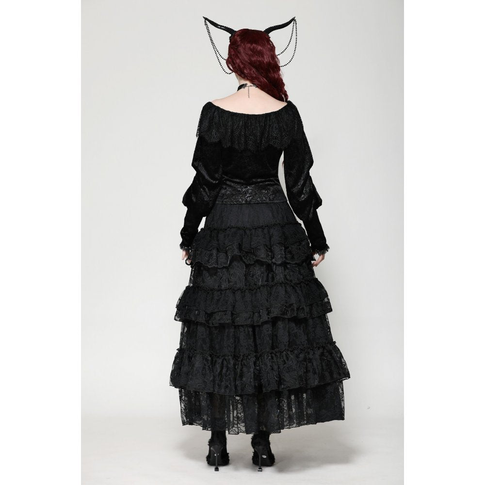 Dark in Love Cressida Gothic Princess Layered Cake Skirt - Kate's Clothing