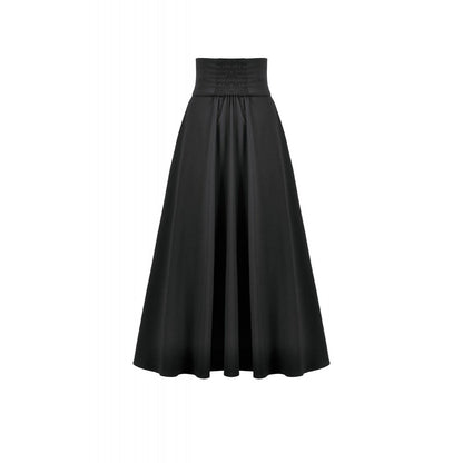 Dark In Love Dalaria High Waist Gothic Long Skirt - Lace Inset Panel