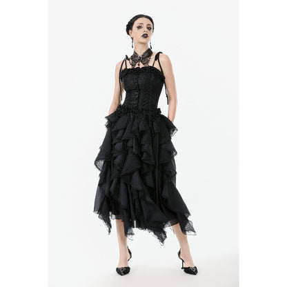 Dark in Love Selene Ruffled Floral Jacquard Corset Top