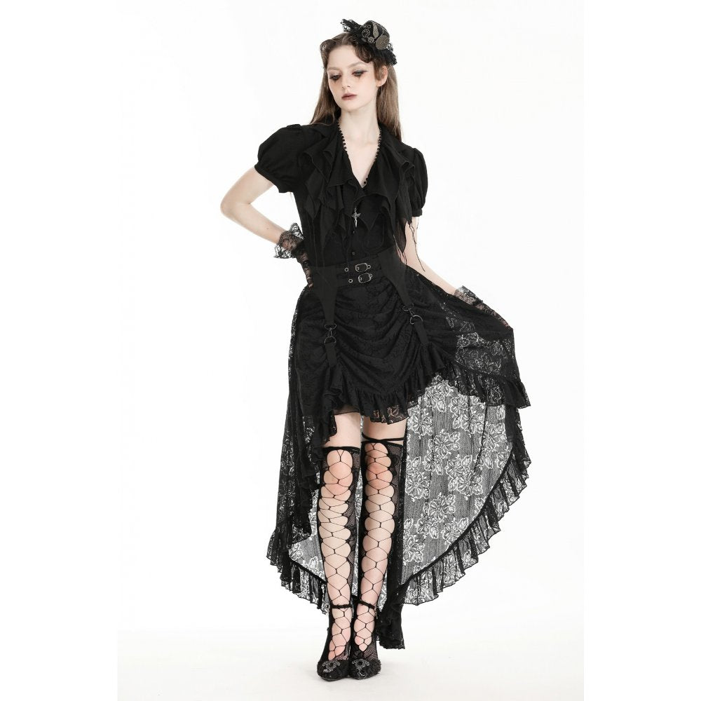 Dark in Love Halia Gothic Hi-lo Skirt - Kate's Clothing
