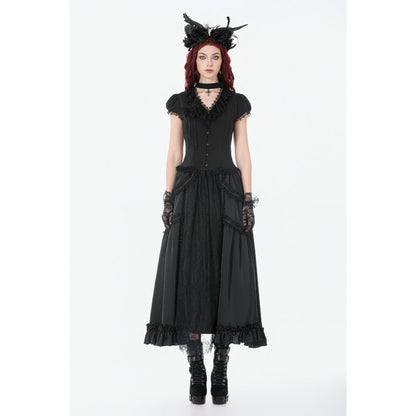 Dark in Love Courtly Cross Gem Gothic Blouse