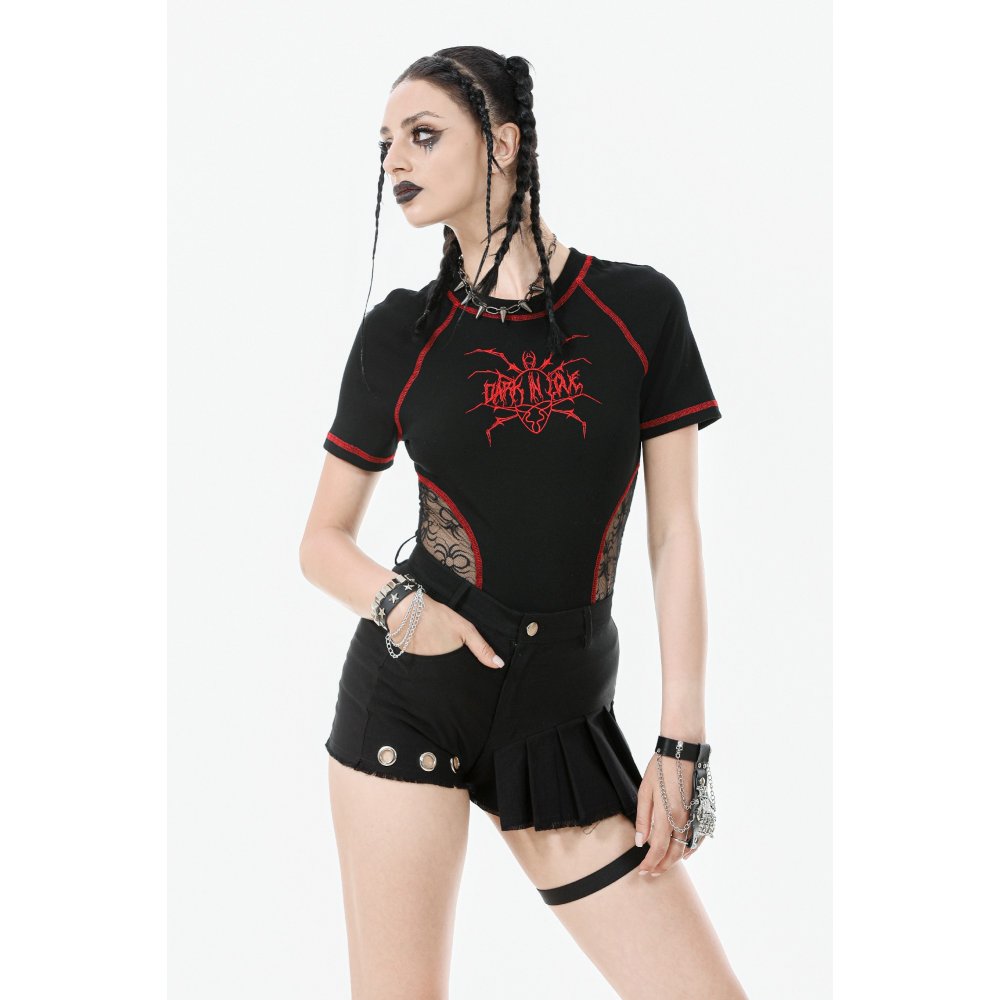 Dark in Love Gwen Pleated Garter Shorts