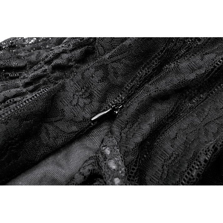Dark in Love Ophelia Lace Off-Shoulder Gothic Bodysuit in Black