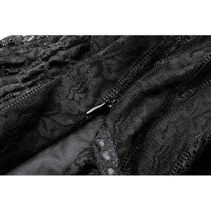 Dark in Love Ophelia Lace Off-Shoulder Gothic Bodysuit in Black