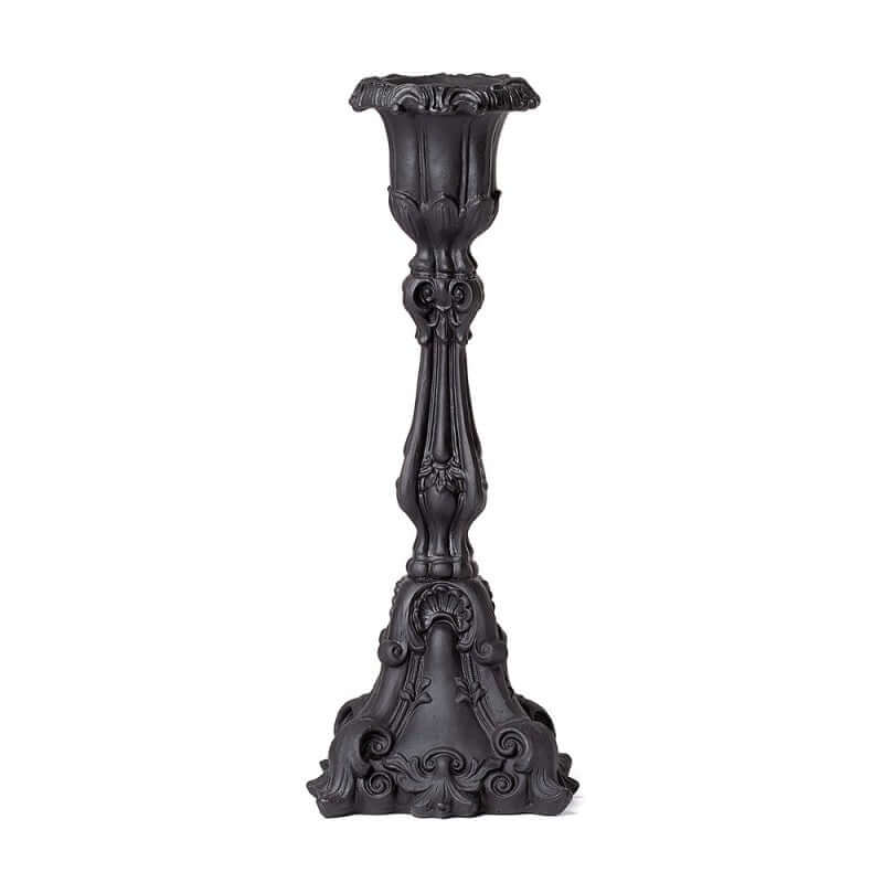 Alchemy Gothic baroque black candle holder tall gothic candlestick matte black resin decor