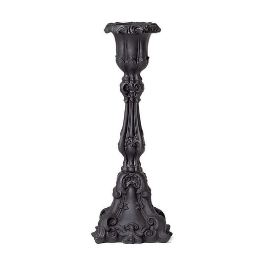 Alchemy Gothic baroque black candle holder tall gothic candlestick matte black resin decor