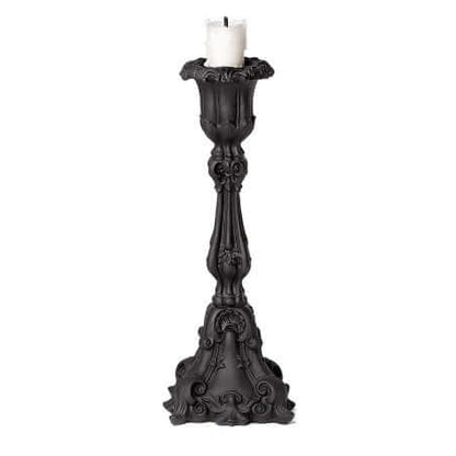 Alchemy Gothic baroque black candle holder with candle gothic resin candlestick decor