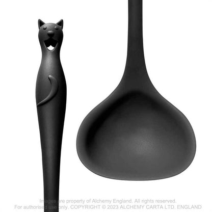 Alchemy Gothic black cat silicone ladle gothic kitchen utensil with cat handle design