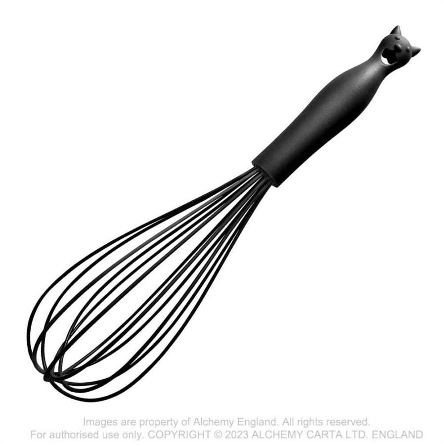 Alchemy Gothic black cat silicone whisk cooking tool gothic kitchen whisk for baking and mixing