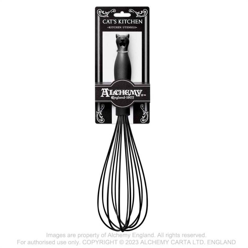 Alchemy Gothic black cat silicone whisk with packaging gothic kitchen accessory