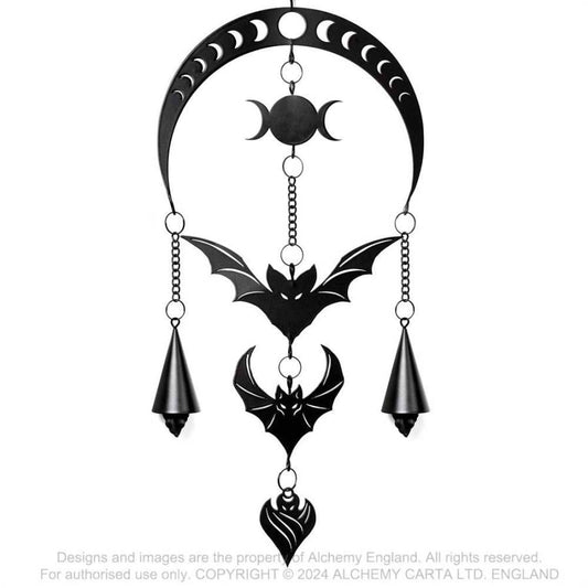 Alchemy Gothic Evilution moon phase bats wall hanging gothic celestial metal decor