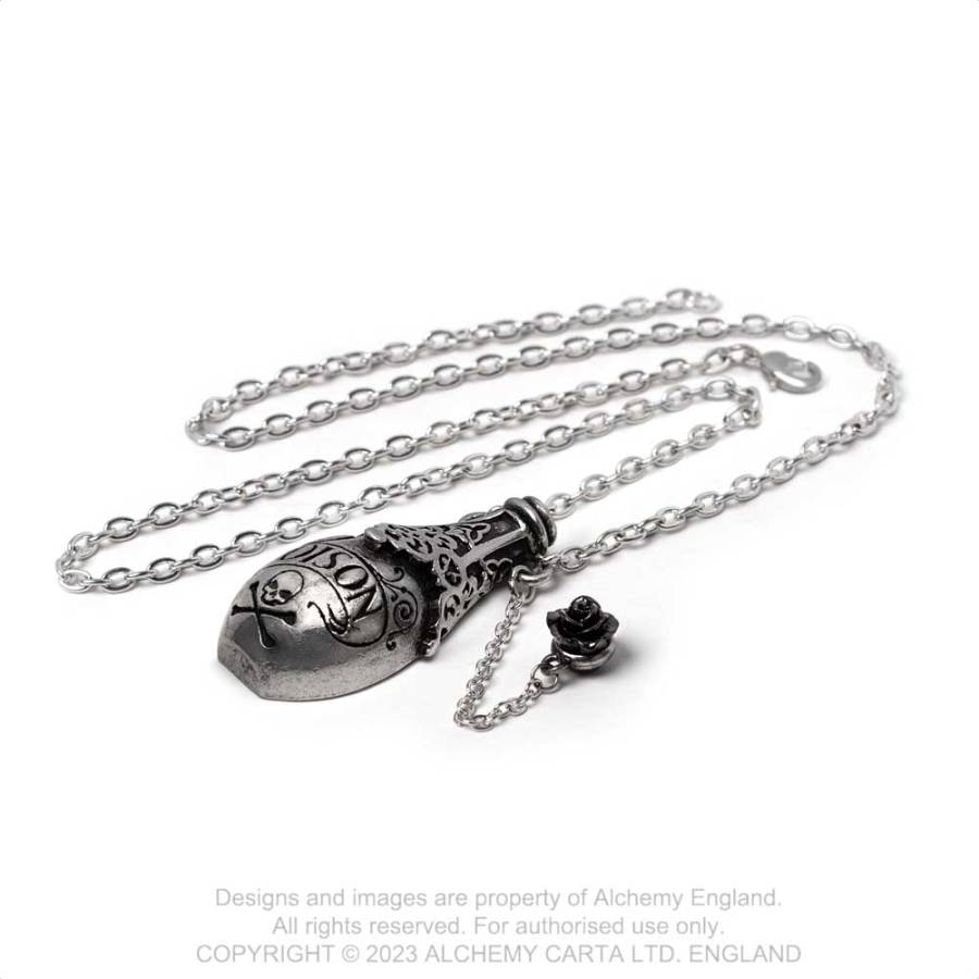 Alchemy Gothic Lucrezia's Fix pendant with chain poison bottle necklace gothic jewellery