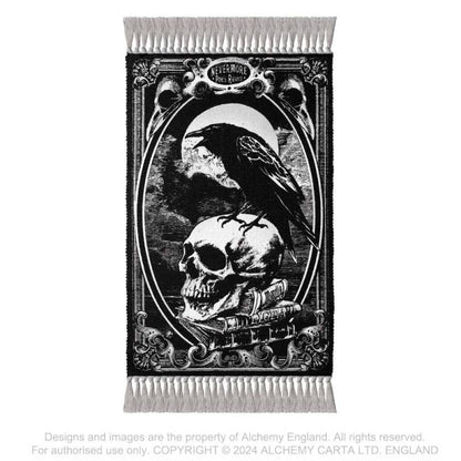 Alchemy Gothic Poe's Raven rug Edgar Allan Poe inspired gothic raven skull tapestry rug