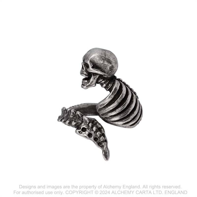 Alchemy Gothic Resurrected vertebrae wrap ring gothic skeleton rib cage adjustable ring