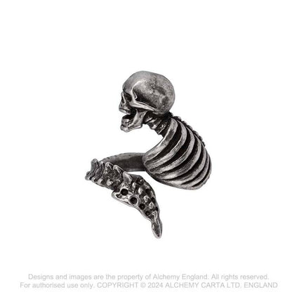 Alchemy Gothic Resurrected vertebrae wrap ring gothic skeleton rib cage adjustable ring