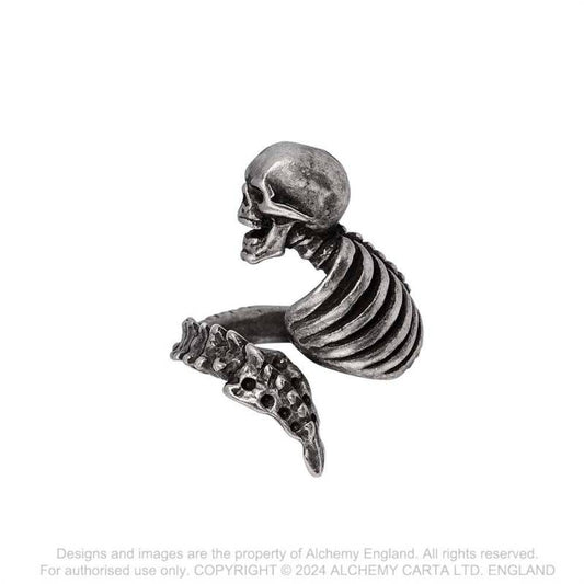 Alchemy Gothic Resurrected vertebrae wrap ring gothic skeleton rib cage adjustable ring