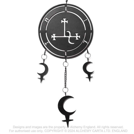 Alchemy Gothic Seal of Lilith metal wall hanging with moon charms gothic occult decor