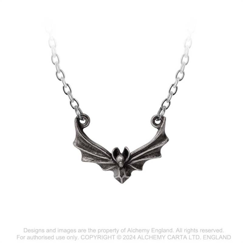 Alchemy Gothic The Attic bat necklace antique pewter gothic bat pendant