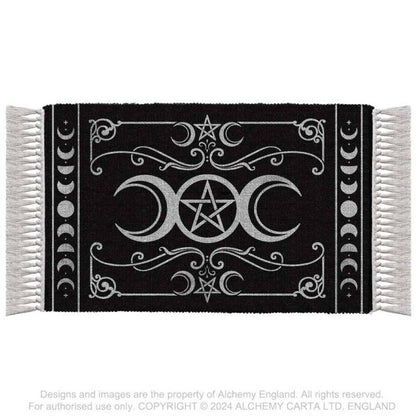 Alchemy Gothic triple moon rug pagan moon phases design gothic tapestry rug