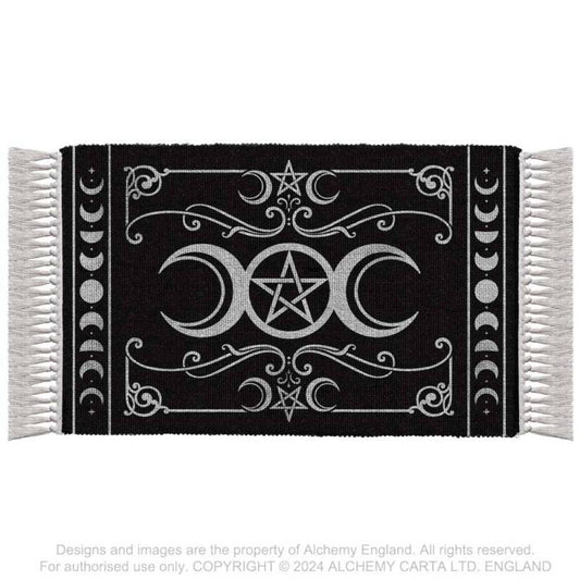 Alchemy Gothic triple moon rug pagan moon phases design gothic tapestry rug