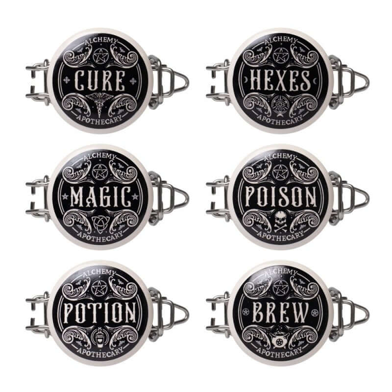 Alchemy Gothic Witch’s Spice Rack jar labels gothic herb and spice labels set