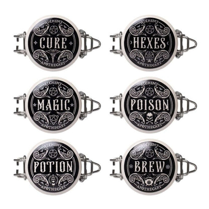 Alchemy Gothic Witch’s Spice Rack jar labels gothic herb and spice labels set