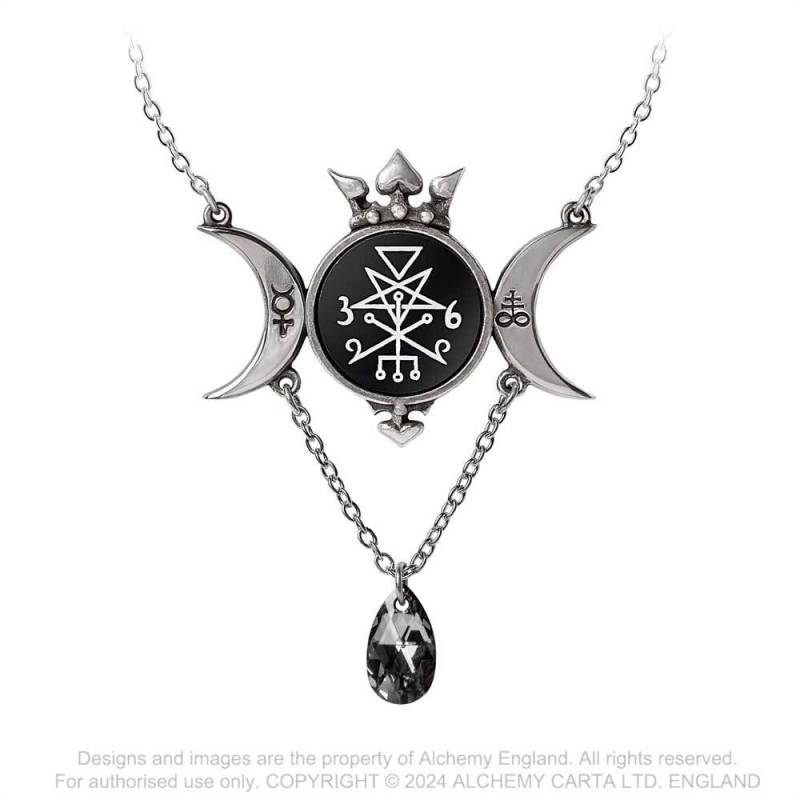 Wycca Queen Necklace - Alchemy Gothic Triple Moon Lilith | Kate's