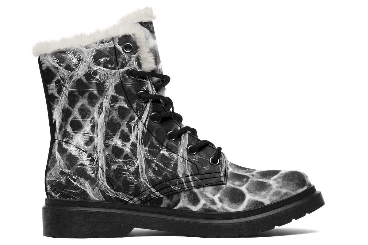 ANTIBrand snakeskin print alternative winter boots