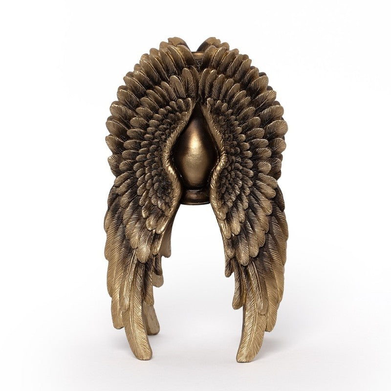 Alchemy Gothic – Angel Wing Candle Holder Antique Gold Celestial Gothic Decor